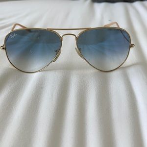 authentic Blue ombre gold aviator Ray ban sunglasses